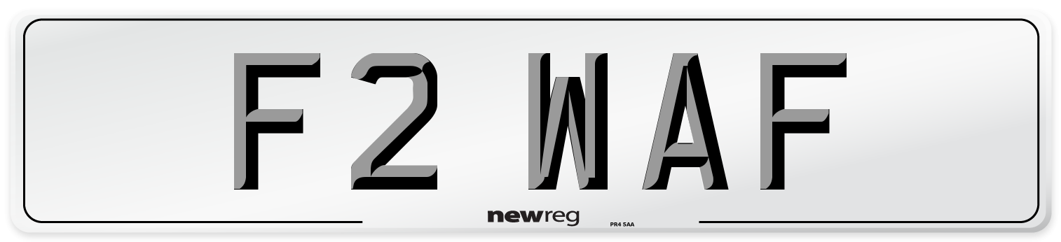 F2 WAF Number Plate from New Reg